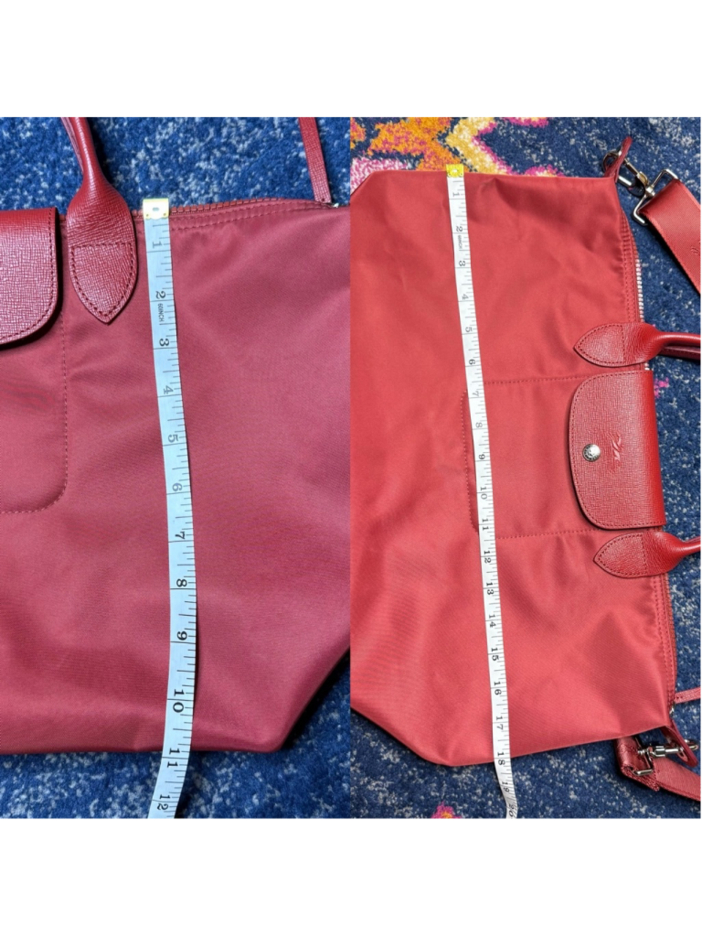 Longchamp Le Pliage Neo 18-inch Nylon Travel Large Shoulder Tote Red - Picture 12 of 12